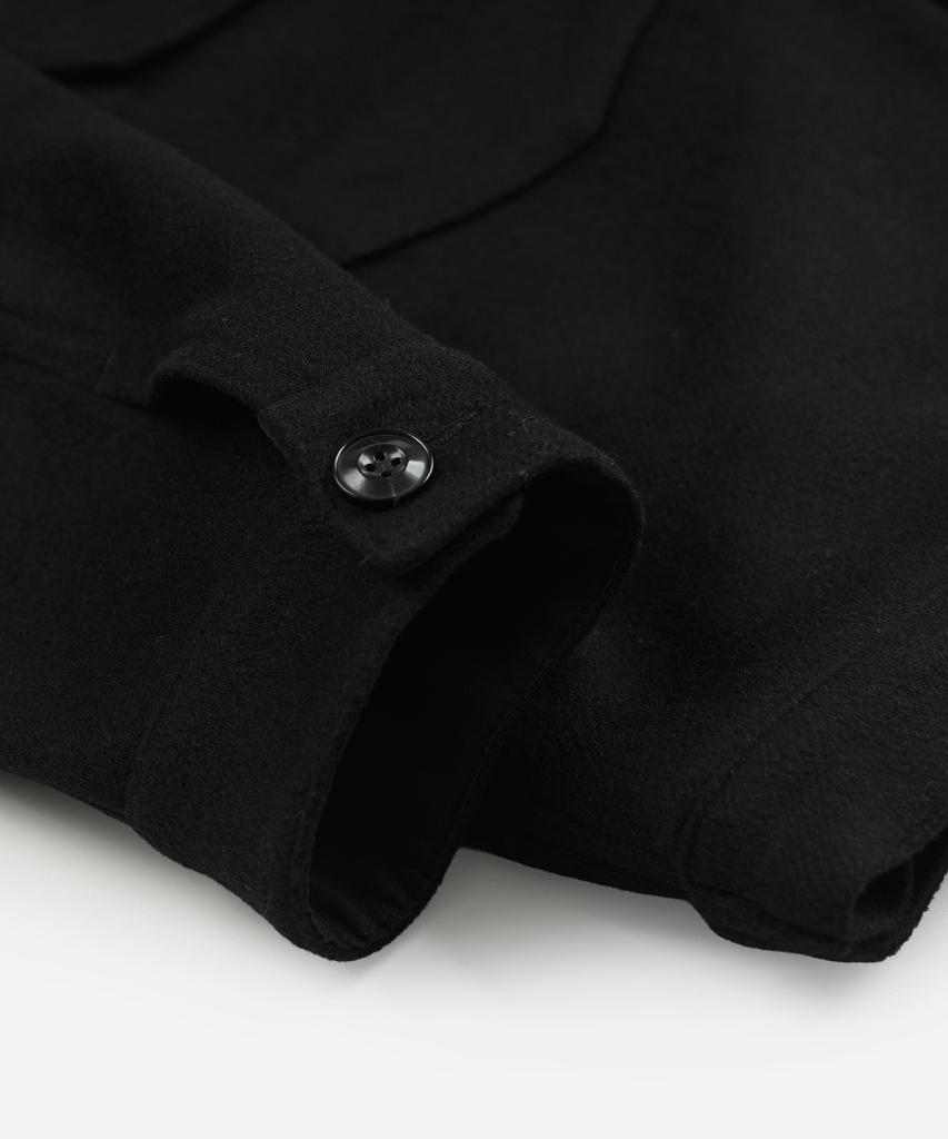 FRIZMWORKS Solid Wool Trucker Jacket _ Black