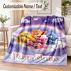 Care Bears Custom Name Flannel Throw Blanket Soft Warm for Sofa Bed Indoor Home Use