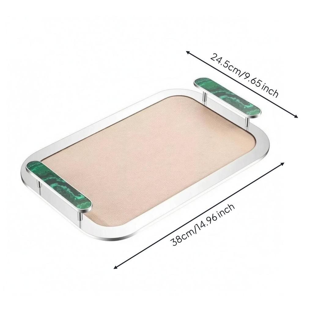 Rectangular Serving Tray Mirror-Finish Platter Decorative for Dining Room, Hosts