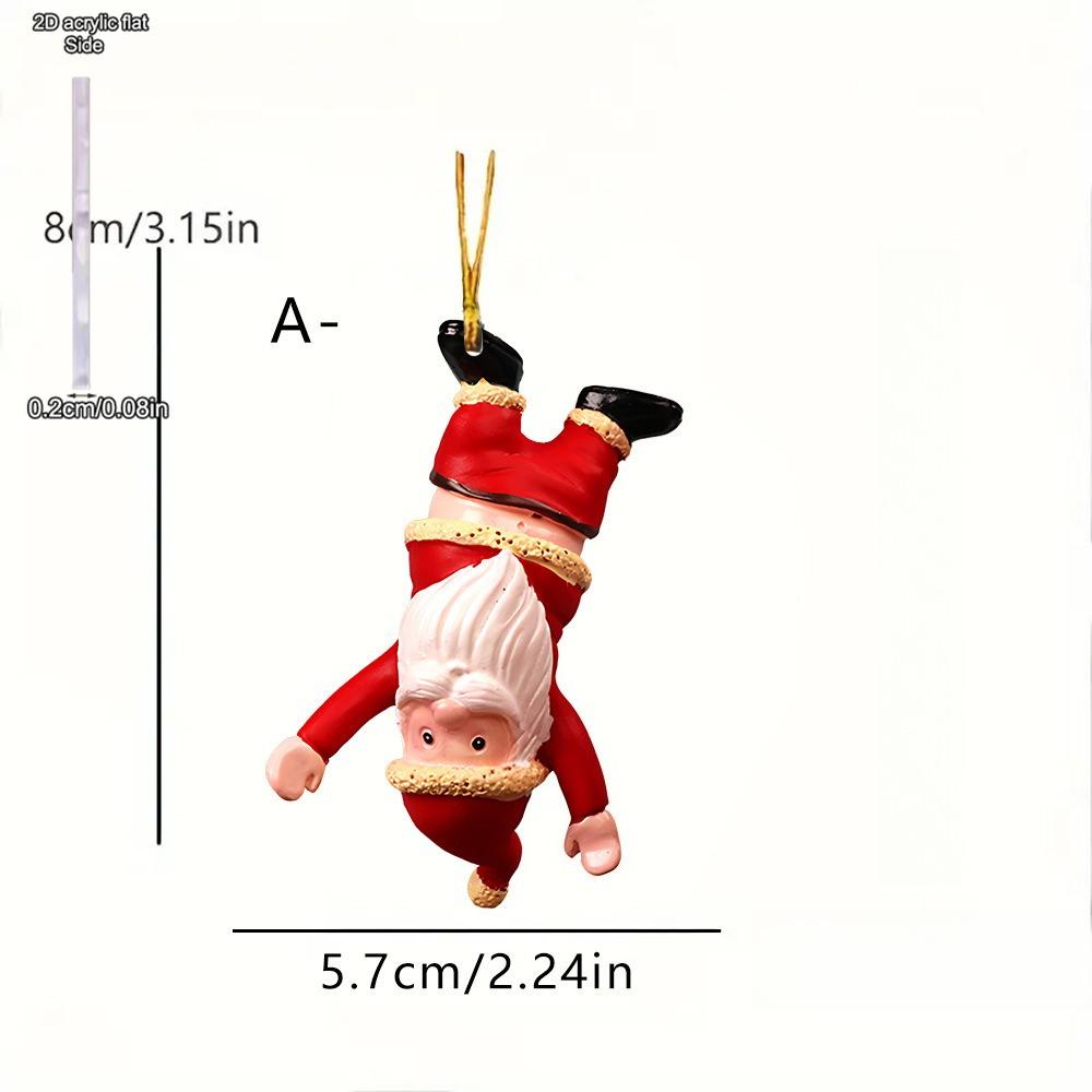 Segno Acrilico Vintage Resina Carina Babbo Natale Babbo Natale Albero di Natale Festa Decorazioni da Appendere Divertente Babbo Natale Rosso Ornamenti Fai-da-te per Decorazioni Casa Stanza