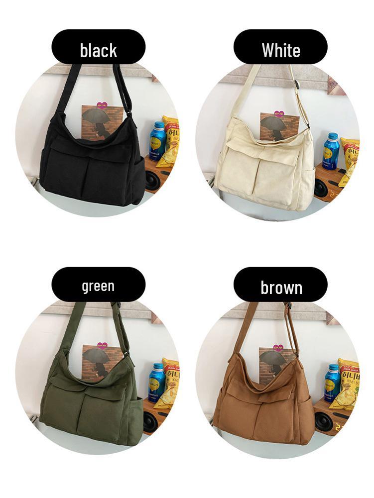 Women's Japanese Korean Style Canvas Messenger Bag - Versatile, Simple, Literary Shoulder/Crossbody Bag