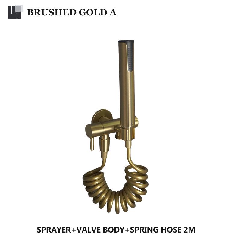 Handheld Toilet Bidet Spray Gun Set Bathroom Self-Cleaning Handheld Three-Function Sprayer Double Outlet Angle Valve Accessories