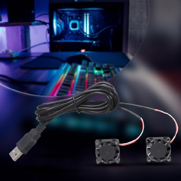 10200RPM Computer Cooling Fan Oil Bearing Structure 25mm Two Fans For Electronics Thermal Management Solution