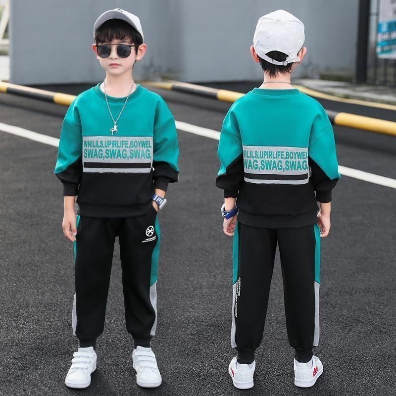 Completo per Bambini Felpa a Righe + Pantaloni Sportivi Tuta Inverno Autunno Tuta Bambini 5-13 Anni