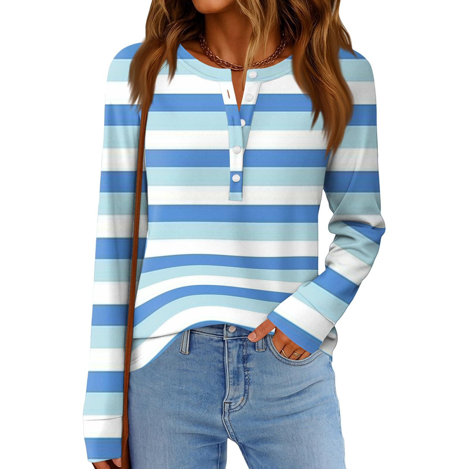 

Жіноча мода Вільний топ з довгим рукавом та круглим вирізом на кожен день M