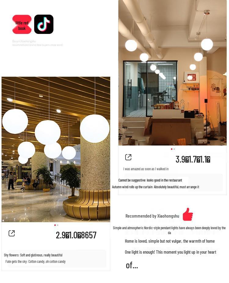 Acrylic Milk White Round Pendant Light - Modern Minimalist Frosted Ball Lighting for Store or Wedding Décor, 220V.