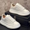 Fashion Men's Thick-soled, Height-increasing Leather Sports and Casual Sneakers, Low-top Soft-soled Breaded Shoes Are Trendy   B36