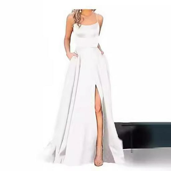 Elegant Off-Shoulder Slim Bridesmaid Dress - Long Solid Color Evening Gown for Best Friends