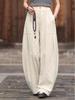 2026 Spring/Summer Women's Cotton Linen Lantern Pants - Artistic Retro Casual Long Pants with Sand Washed Ramie