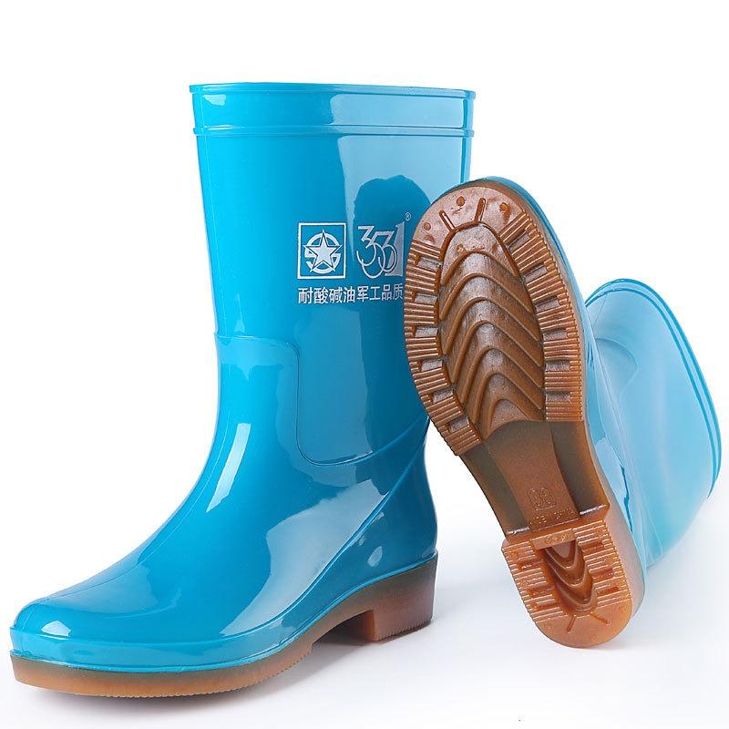 

3 women s rain shoes 11 medium tube work rain boots labor insurance three-proof medium top waterproof shoes direct sales 41 синий