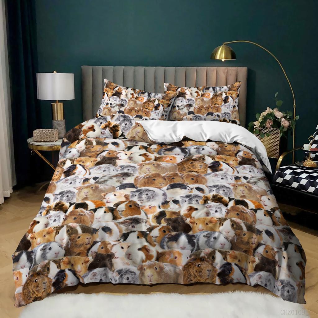 Printed Animal Three-Piece Quilt Cover Bedding New