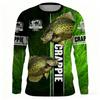 Men's Outdoor Fishing Long Sleeve T-shirts Fish Print Round Neck tshirt Summer Casual Loose Top Oversized Fishing Clothes