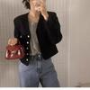 Elegant Korean Autumn/Winter Fashion: High-End Short Shoulder Long-Sleeve Women's Jacket
