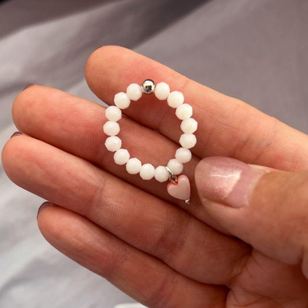 Elastic Cord Sweet Creative String of Beads Premium Sense Round Bead Rings Women Jewelry Gift