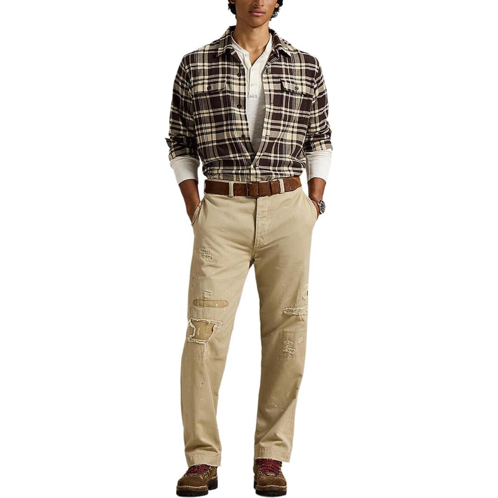 Polo Ralph Lauren Plaid Fleece Stretch Long Sleeve Shirt Men Shirts 710980823-001