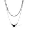 Trendsetting Geometric Heart And Wing Necklace Unique Alloy Jewelry For Women