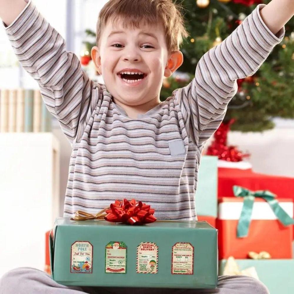 200Pcs/Roll Creative Christmas Gift Tags Stickers Greeting Cards Decorations Christmas Decoration