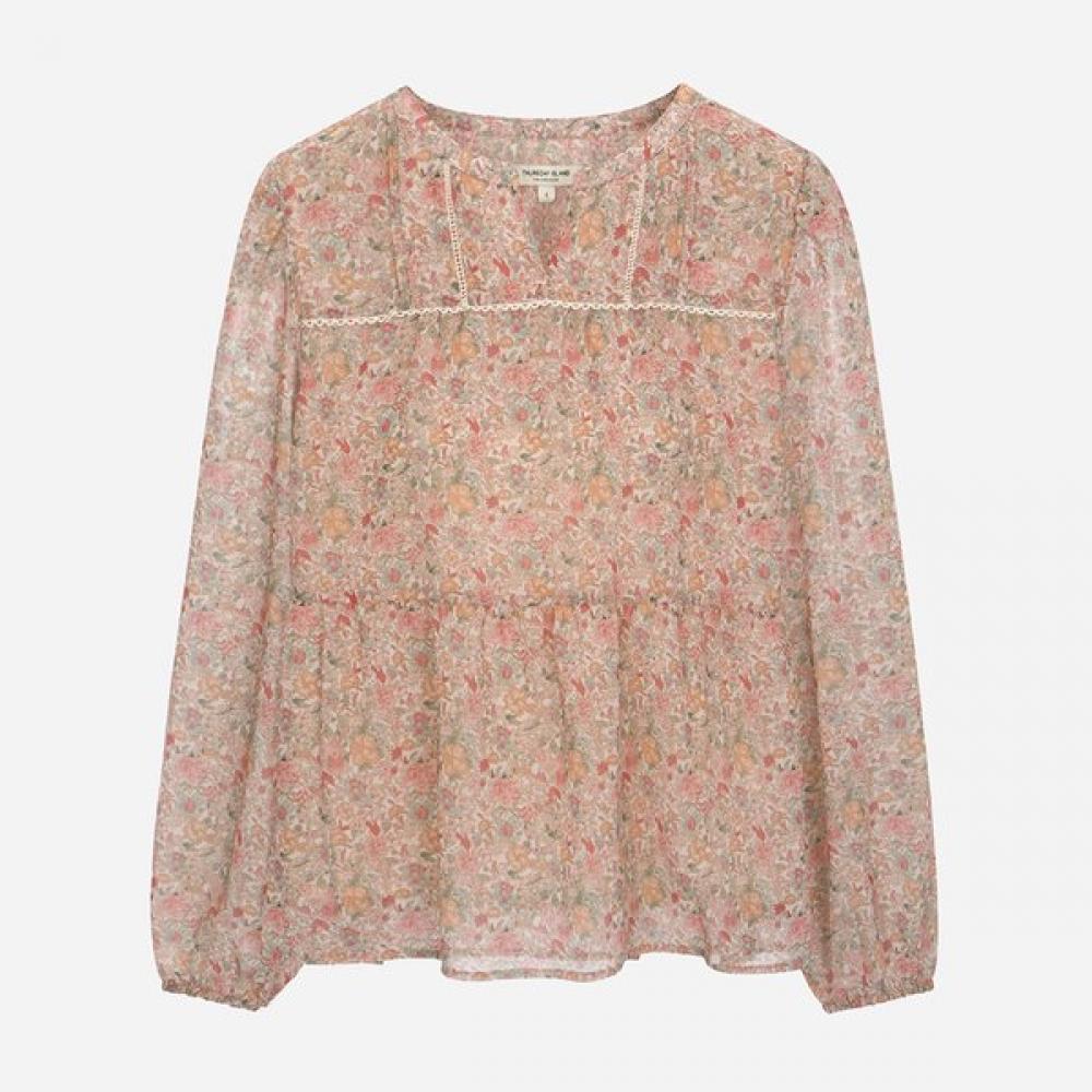 Thursday Island Lace Mix Chiffon Blouse T256mbl151w pink (PK)/M