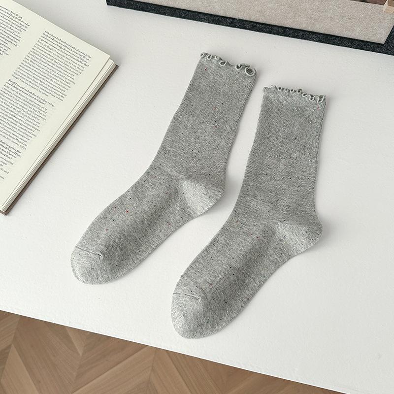 Female Spring and Autumn Fashion New Agaric Lace In The Tube Pile Pile Cotton Socks