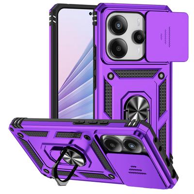 Für Redmi Note 14 13 5G 4G Poco X7 Pro Note 13 Pro 5G 4G Hülle Ringständer Schiebe-Kameraobjektiv Panzerhülle für Xiaomi 14T Pro Cover