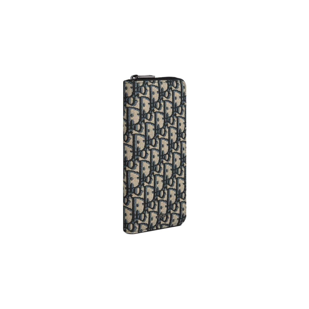 DIOR Oblique Jacquard Fabric Wallet Men's Beige & Black 2ESBC317YSE-H05E