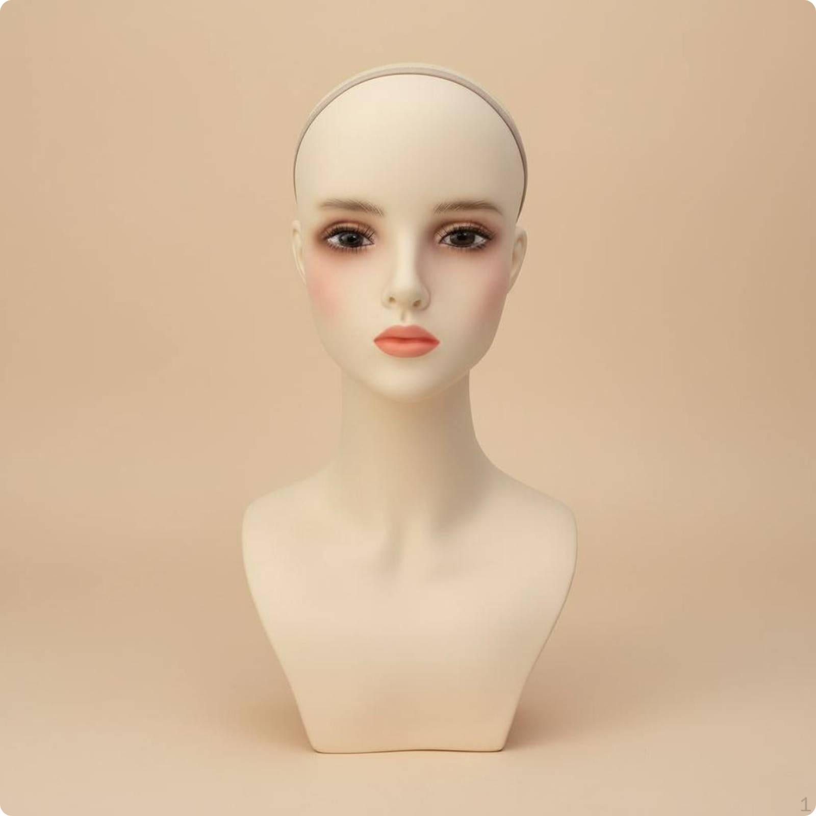 Cosplay Hairpiece Head Finish Display Pierced Ears Realistic Mannequin Bust for