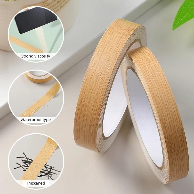 1PC 10m/393.7inch Pine Imitation Wood Edge Stickers with Self-adhesive Ceiling Decorative Lines, Wardrobe Cabinet Door Frame