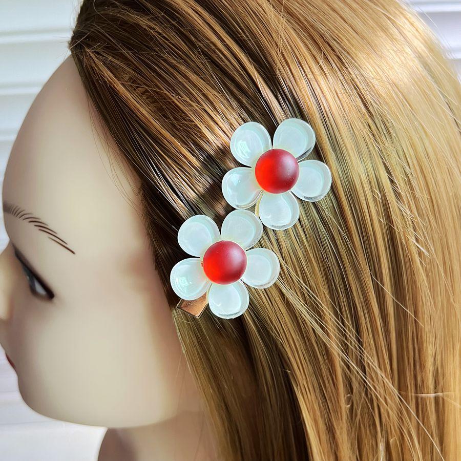 

Beautiful flower resin rhinestone peacock flowing sea clip, suitable for hair accessories, wedding party decorations, hair clips червоний