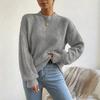 Women's Casual Color Mock Neck Long Sleeve Pullover Sweater Knit Top