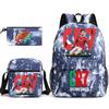 Large Capacity Schoolbag with Shoulder Strap; Student Three-piece Pencil Case Set