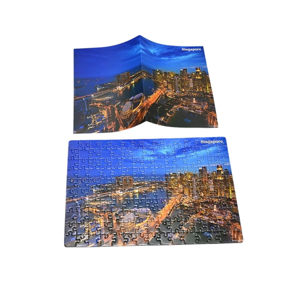 PosterPapaa City of Light Jigsaw Puzzle, Set of 4, 150 Pieces Each, 600 Pieces Total, A4 Size, 8.27" X 11.69", Colorful, Family-Friendly, Bold Puzzle