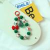 Santa Claus Plush Beads Keychain Christmas Tree Beaded Cell Phone Lanyard  Unisex