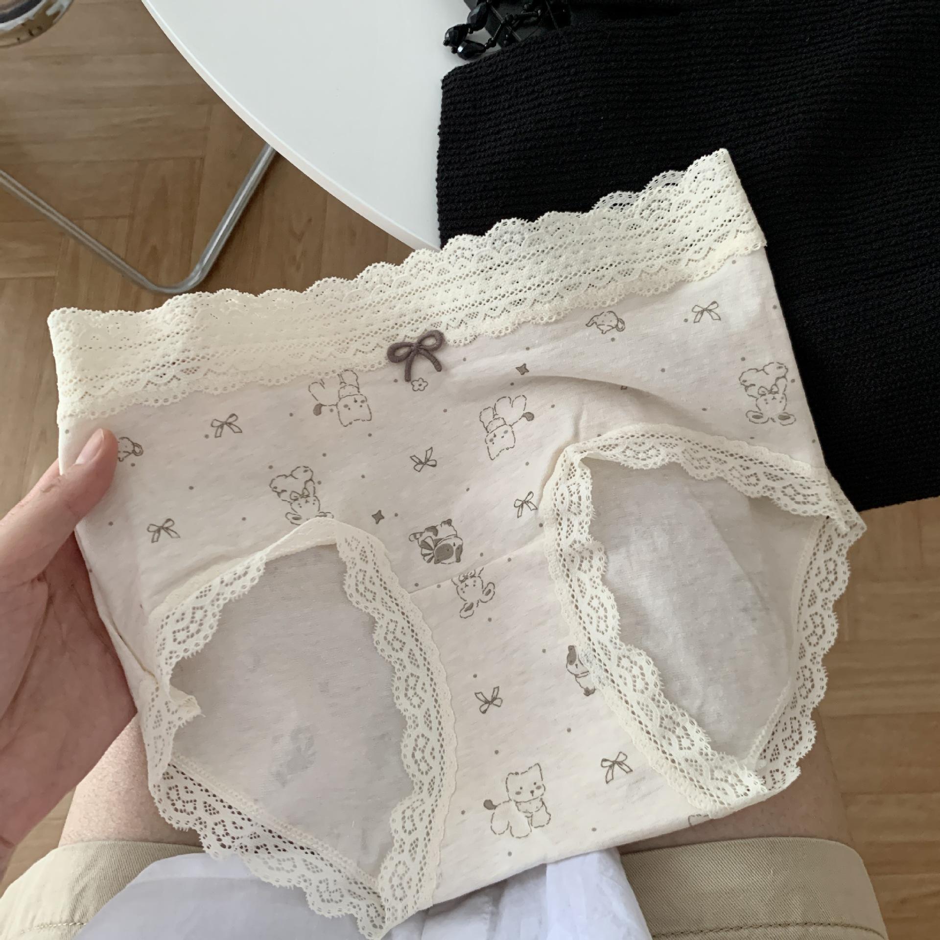 

Женское весенне-осеннее кружевное удобное бесшовное 10A бактериостатическое удлиненное ластовица свежее нижнее белье M