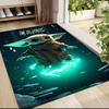 Custom Name Baby Yoda Lightsaber Adventure Carpet Rug Customizable Soft Washable Anti-Slip Home Living Room Sofa Mats Personalized Rug. 0909137