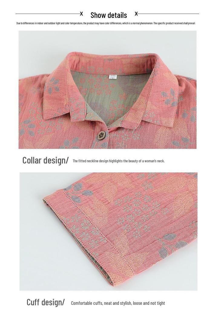 Camisa de Algodón Puro Nueva de Verano 2026 para Mujeres de Mediana Edad y Mayores - Top Ligero 100% Algodón