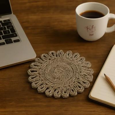 Handwoven Banana Fibre Trivet | Large Round Pot Holder & Hot Pan Mat for Dining Table, Eco Rustic Kitchen Decor
