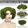 Olivgrüne Perücke für Frauen Synthetische Kurze Große Lockige Perücken Cosplay Halloween Kostümparty Flauschiger Stil Hochtemperaturfaser