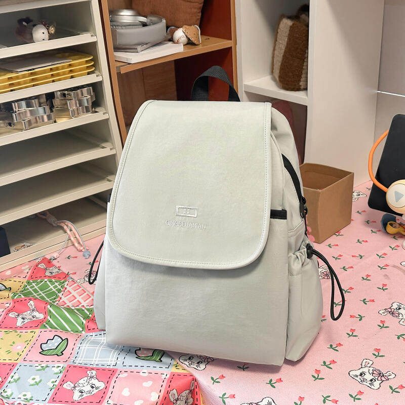 Solid Color Women's Backpack Student Schoolbag