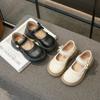 Elegant Girls' Little Leather Shoes 2024 Spring New Children's Mary Jane Shoes Little Princess Soft Sole Cute Kids Versatile PU