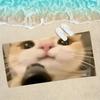 Cat Shot Towel Soft Lightweight Anti-Sand Large Beach Towel Quick-Drying Bath Sports Family