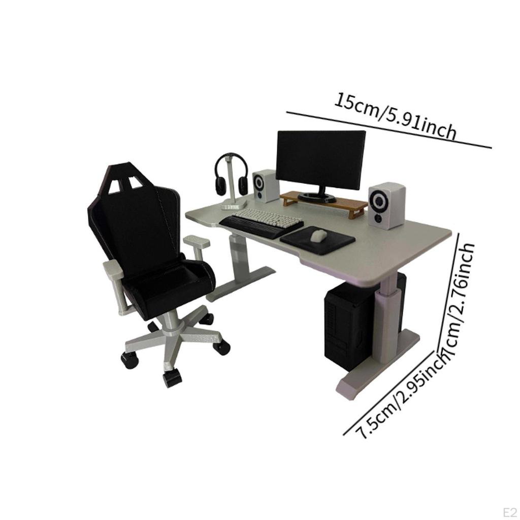 Miniature Office Furniture, DIY Scene Accessories, Realistic Collectible Simulated 1:12 Scale