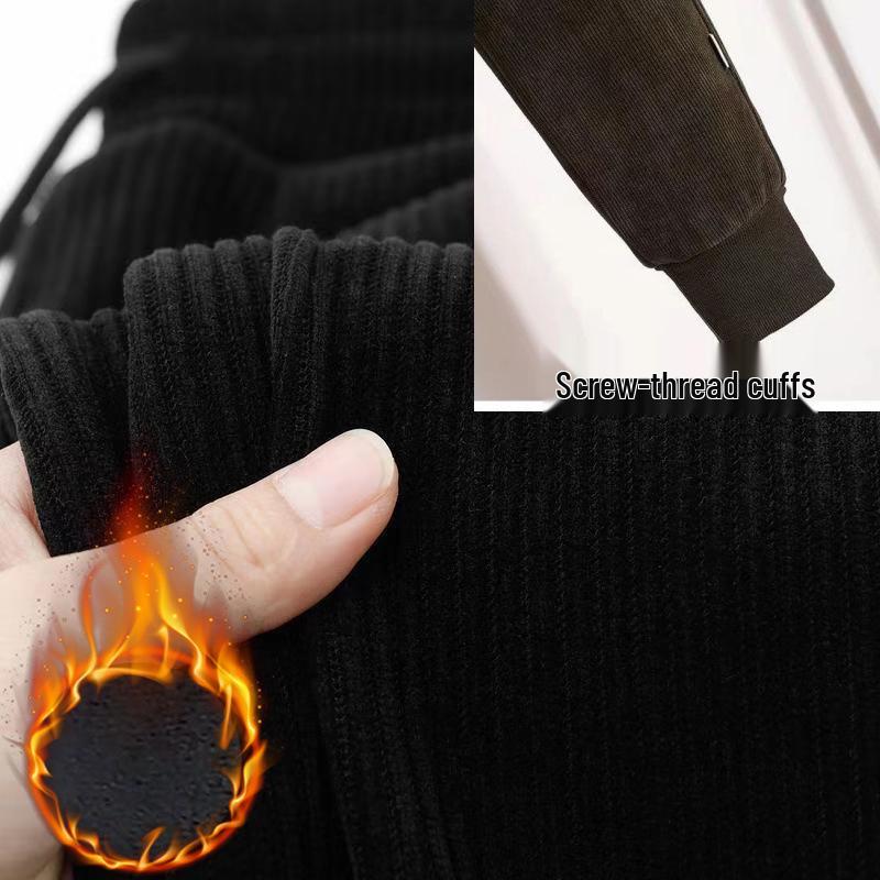 Heavyweight Gray Chenille Wide-Leg Casual Pants for Men and Women