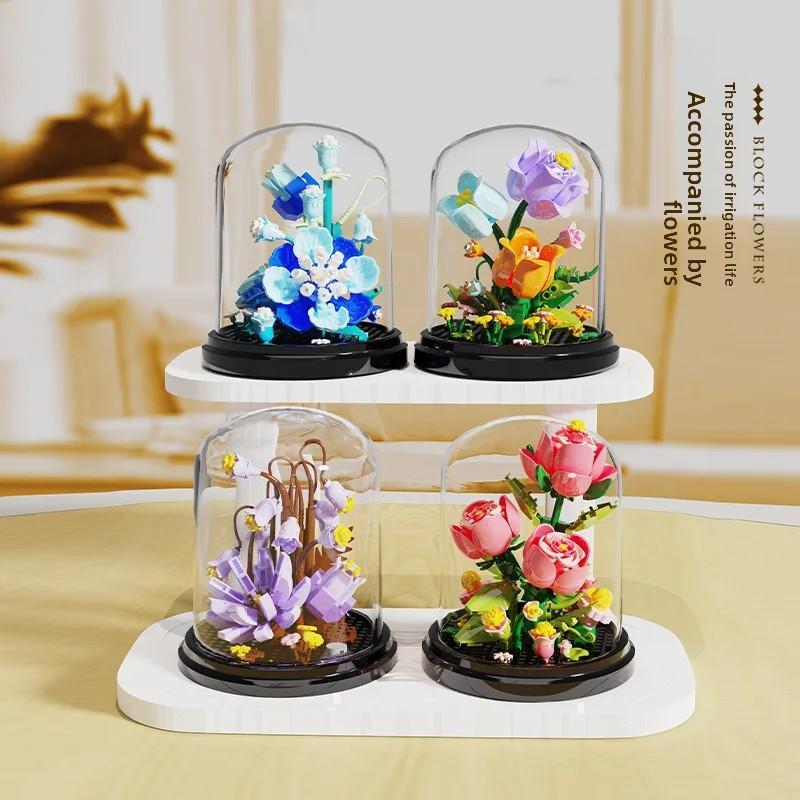 Flower Bouquet Micro Building Blocks flowers Bonsai Model Construction Set Home Decoration Toys For Kids 8 year old girls Gifts