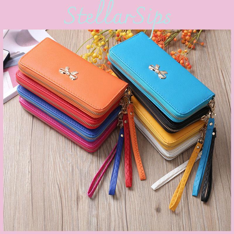 Stylish Lady Zipper Around Women Clutch Leather Long Wallet And Card Holder