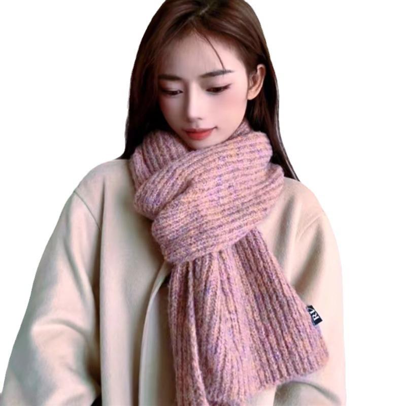 New Style Wool Knitted Scarf for Women Winter New Ins Korean Fashion Versatile Warm Scarf Skin Friendly and Soft