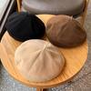 Retro Solid Color Beret Hat For Women Autumn Spring British Style Cotton Octagonal Newsboy Cap All-match Painter Artist Hats