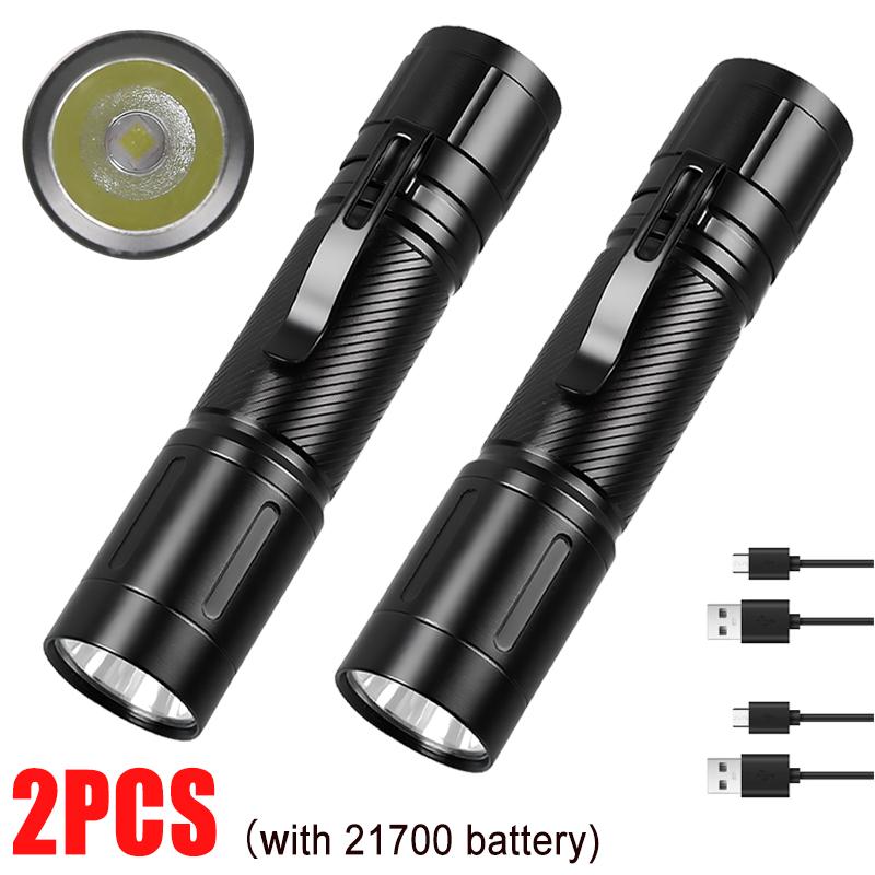 1200LM Tactical Handheld LED Flashlights, Portable EDC Torch w/ Pocket Clip Ideal Gift for Outdoor Rescue Dog Walking Hiking