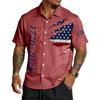 Men's Casual Short Sleeve Button Down Shirt Lightweight Breathable Fabric Relaxed Fit Collared Summer Shirt with Printed Design