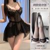 Ballet skirt sexy lace erotic underwear embroidered mesh see-through beautiful back suspender steel support gathering pajama dress