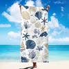 Seashell Starfish Print Beach Towel Quick Dry Towel Soft Lightweight Absorbent Towel for Summer Beach Pool and Travel Use